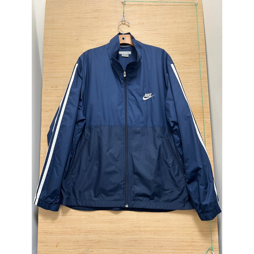 Nike Navy Blue Full Zip Track‎ Jacket Athletic Sportswear Men's XL